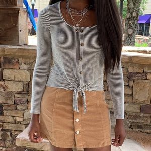 Green Strip Crop Top